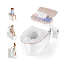 Toddler Potty Training Toilet with Detachable Training Seat, Brown