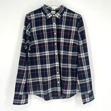 J Crew Top Womens L The Perfect Shirt Plaid Preppy Button Down