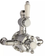 Traditional Exposed Twin Thermostatic Shower Valve - 1 Outlet - Chrome Finish -