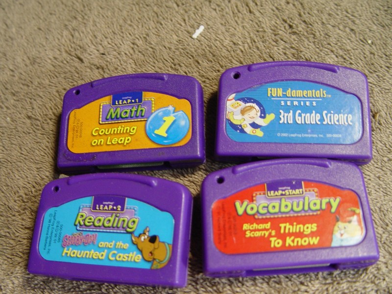 LOT of 4 LeapFrog  Cartridges Math Reading Science Vocabulary