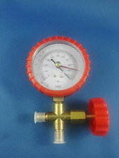 AIR CONDITIONER  FRIDGE ANALOGUE VACUUM GAUGE  3 INCH DIAMETER + VALVE 10micron