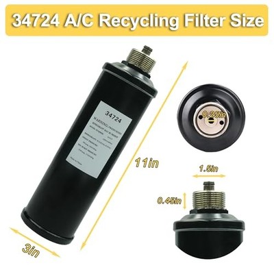 34724 A/C Recycling Filter, Replacement For robinair 34724 Spin-On