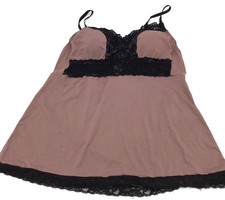 Rhonda Shear Mocha Lace Tank Mocha LARGE
