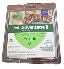 2 Elanco Sealed Bayer Advantage II Flea  Lice Control Small Cats 5-9lbs 2 Doses