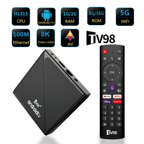 Smart TV98 TV Stick Android 14 ATV WiFi HD 8K 3D TV Box Media Player 2GB+16GB UK - Picture 2 of 28