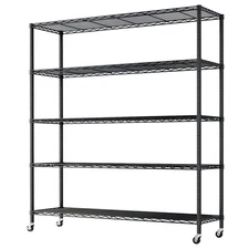 46"L x 18"W x 73"H Wire Shelving Unit 5 Tier Storage Shelves 3200 lbs Heavy Duty