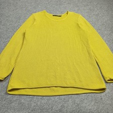 Gudrun Sjoden Pull Au Crochet Taille M Coton Bio Jaune