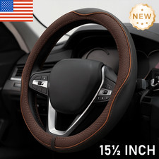 Brown Steering Wheel Cover For Ford F150 F250 F350 Super Duty Large 15.5-16 Inch