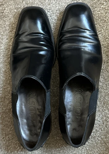 TOD’S Mocassini Tods donna punta tonda slip on in pelle tipo scarpa nero taglia 6 carriera