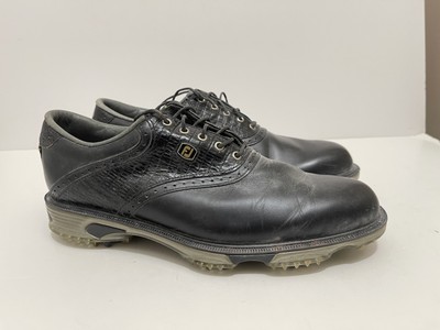 FootJoy DryJoys Tour Shoes SZ 9 N Narrow Black Croc embossed  display picture 3