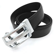 Genuine Leather Mens Ratchet Belt Belts For Men Adjustable Automatic Buckle Ti