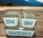 Vintage Pyrex Amish Butterprint Refrigerator Dish Set of 4 (8-Pcs.) 501-503