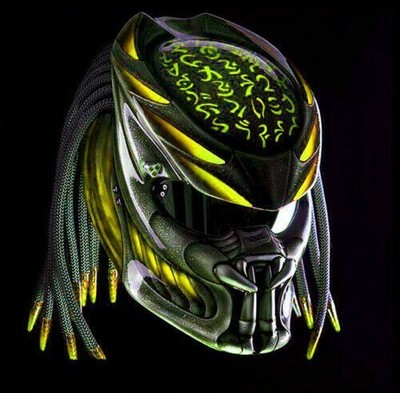 KOSTENLOSER VERSAND RAUBTIERHELM CUSTOM YELLOW FIRE (PUNKT & ECE...