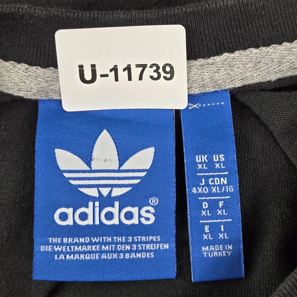 Camisa Adidas Originales Hombre XL Negra Gráfica Trifolio Clásica Manga Corta Foto 2 de 4