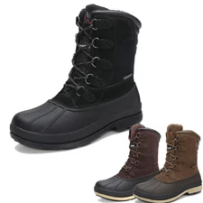 Men's Snow Boots Insulated Waterproof Rugged Outdoor Hiking Winter Work Boots