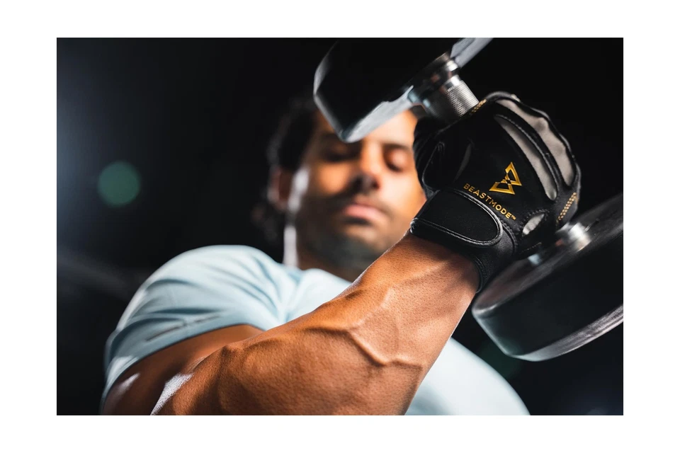 Мужские тренировочные перчатки Bionic Beastmode на все пальцы для тренажерного зала большие - Изображение 4 из 4