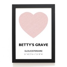 A4 PRINT - Betty's Grave, Gloucestershire - Word Heart Design - SP1002