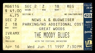 The Moody Blues 1997 Jun 11 Ticket Stub Mansfield MA Great Woods *TS75 - Image 1 of 2