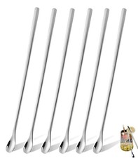 6 PCS Small Coffee Espresso Long Handle Mixing Stirrers Spoon Honey Iced Tea