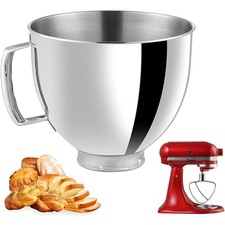 4,8 L Edelstahlschüssel Mixer Schüssel mit Griff für Kitchen Aid 5 QT K5THSBP