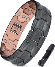 3X Strength Copper Magnetic Bracelet for Men,Pure Copper Bracelet Included