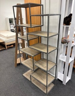 Loaf Industrial Style Wooden/Metal Open Bookcase CS C60