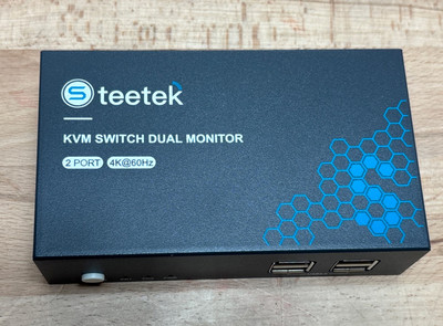 Steetek USB 3.0 KVM Switch Dual Monitor HDMI 4K@60Hz, KVM Switch 2 Monitor/ 1561