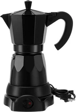 Coffee Pot 6 Cup Electric Espresso Maker Italian Moka Black