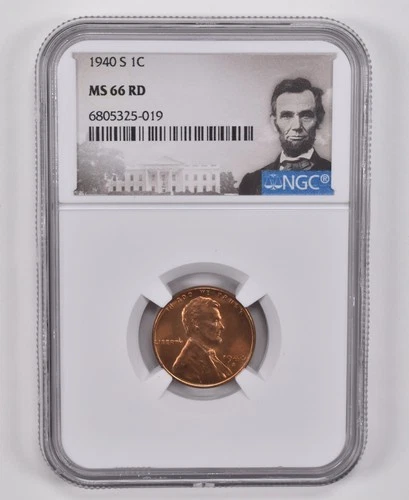MS66 RD 1940-S Lincoln Wheat Cent NGC Special Label *0061