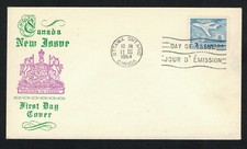 Canada #414, 1964 7¢ Jet, unknown Coat of Arms cachet FDC