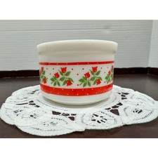 Angela Lampugnani tazza crema pasticcera vintage vetro latte ramekin rosso tulipano floreale