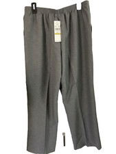 Alfred Dunner Slacks Womens Gray Pull On Tweed Look Size 14 NWT