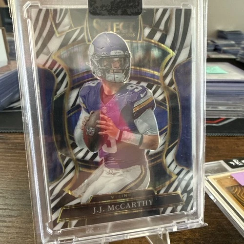 2025 Panini Select - Concourse J.J. McCarthy #63 Zebra Prizm