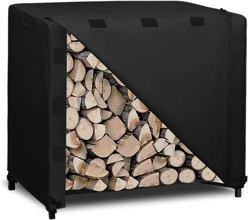 Easy-Going Copertura per Log Rack da Esterno 4 Piedi Impermeabile 4 FT (solo Copertura), Nero - Foto 1 di 7