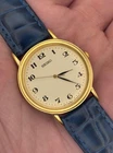 1990 Vintage Seiko Men's Gold-Tone Watch w/Guilloche Style Dial - V701 Quartz