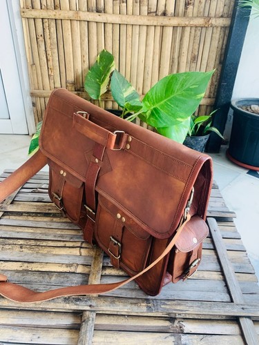 Maletín grande de cuero vintage para hombre oferta de año nuevo - Imagen 2 de 6
