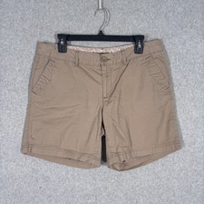 Vintage Y2K Eddie Bauer Low Rise Utility Shorts 10 Khaki Cotton GORP Hiking 7"
