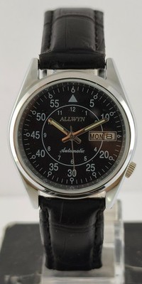 Formal Allwyn Automatic Black Dial Day/Date All Working Men Watch Leather Band