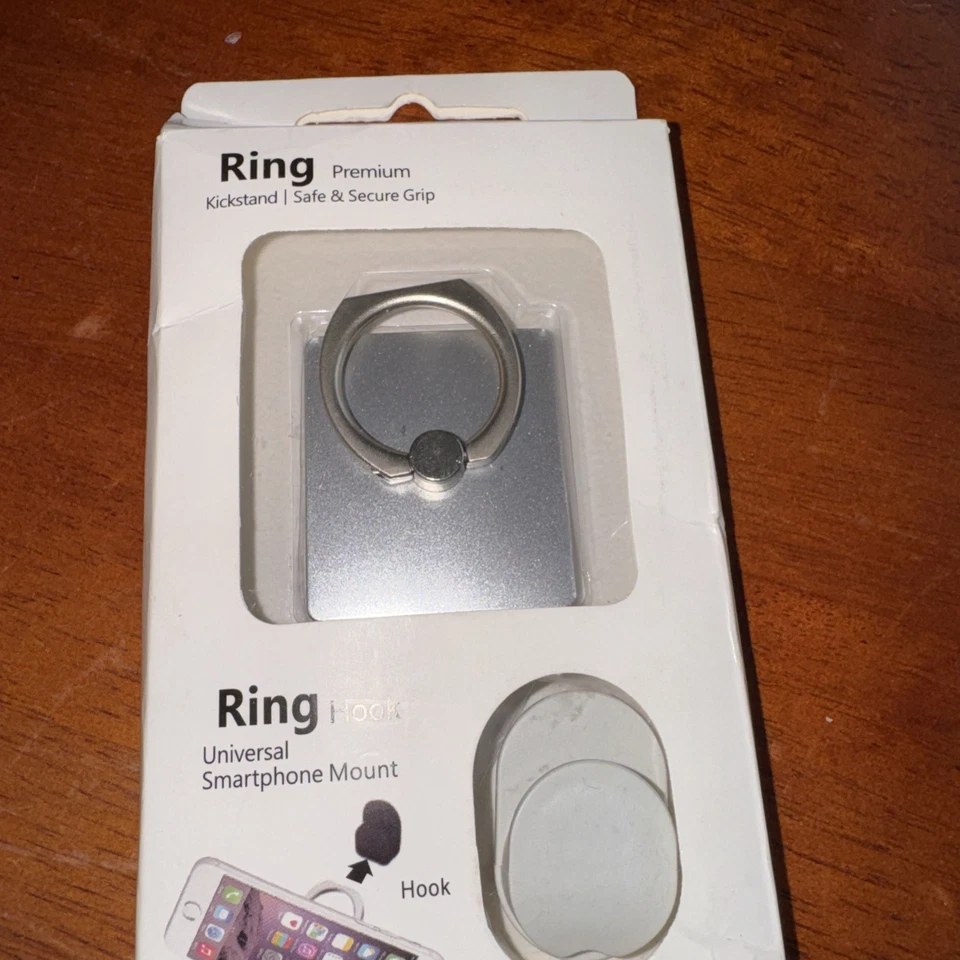 Mobile Square Finger Grip Ring Stand Rotate 360 Phone Holder  all devices W/hook - Image 3 of 4