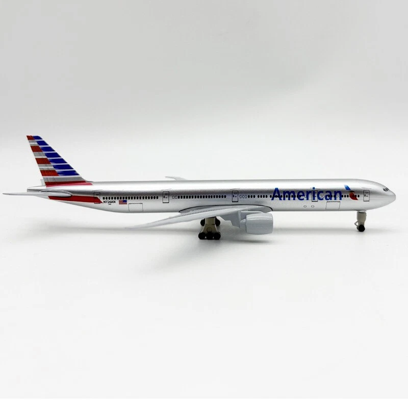 Modellino Aereo Diecast Lega 1:350 Boeing 777 American Airlines 20cm Collezione - Immagine 4 di 4