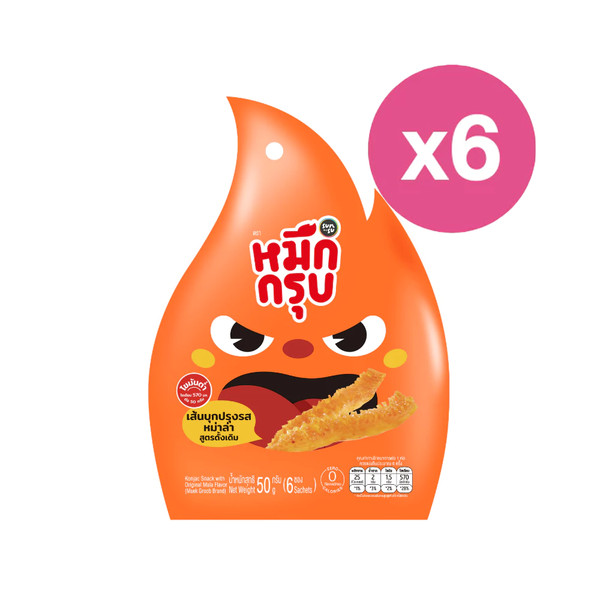 Pack de 6. Snack Konjac con Sabor Mala Original 50g (6 Mini Bolsitas), Snack Fiesta