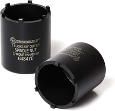 Powerbuilt Spindle Socket, 6 Outer Black, 6 Lug, 6-Lug, 2-5/8" Outer, Black 