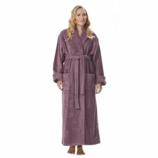 Women's Long Thick Full Length Shawl Collar Luxury Turkish Cotton Bathrobe Robe