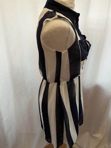 Atmosphere Blue Striped V Neck Sleeveless Dress Size 8 - Picture 5 of 12