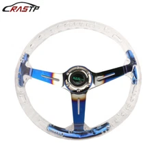 Car Acrylic Steering Wheel Bluing Spokes 350mm 14inch Blue Racing