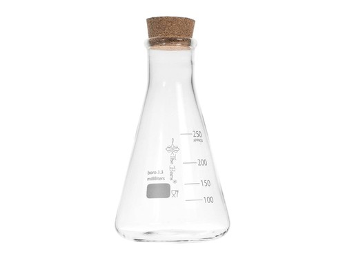 Ampolla Lab Flask In Vetro Con Tappo Sughero ml 250 Trasparente The Bars