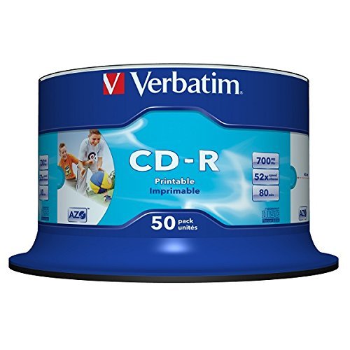 1x50 Verbatim CD-R Discs 80min 700MB 52x Printable Cakebox (43438) NEU 003-139 - Bild 2 von 2