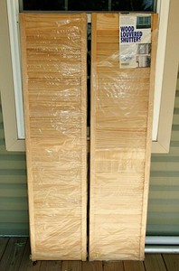 Pair New 15 X 63 Wood Exterior Shutters Louvered Unfinished Pair New 15 X 63 Wood Exterior