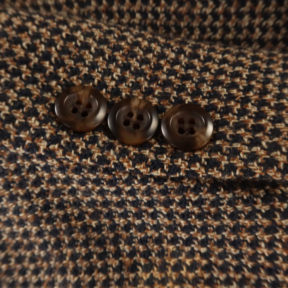 Chaqueta de tweed de colección M MT marrón a cuadros pata de gallo 100 % lana Blazer Abrigo deportivo 41L Foto 4 de 4