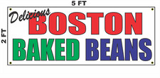 BOSTON BAKED BEANS Banner Sign for Food Truck Diner Restaurant Convenience Store